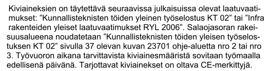 Esimerkkejä vaatimusten