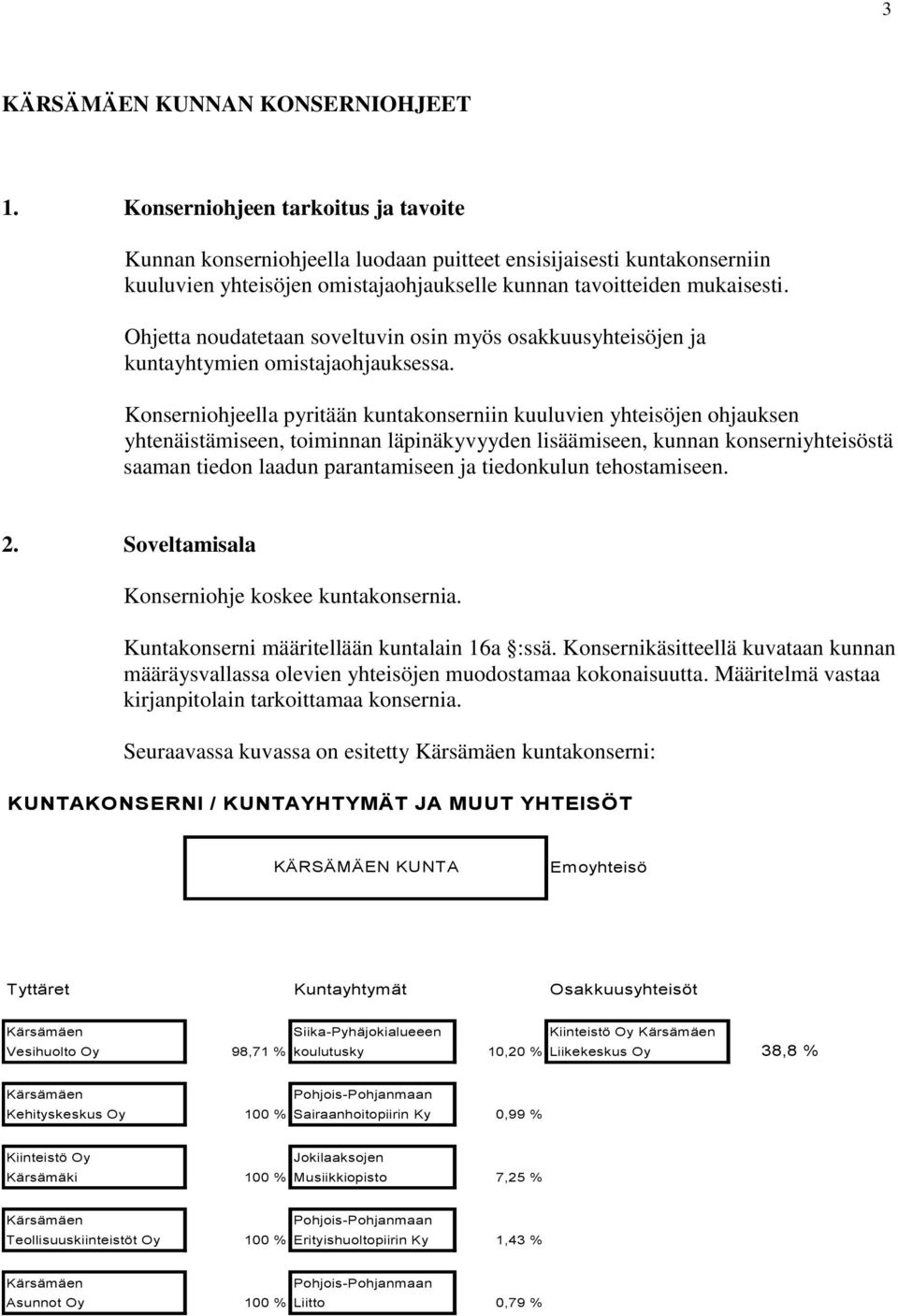Ohjetta noudatetaan soveltuvin osin myös osakkuusyhteisöjen ja kuntayhtymien omistajaohjauksessa.