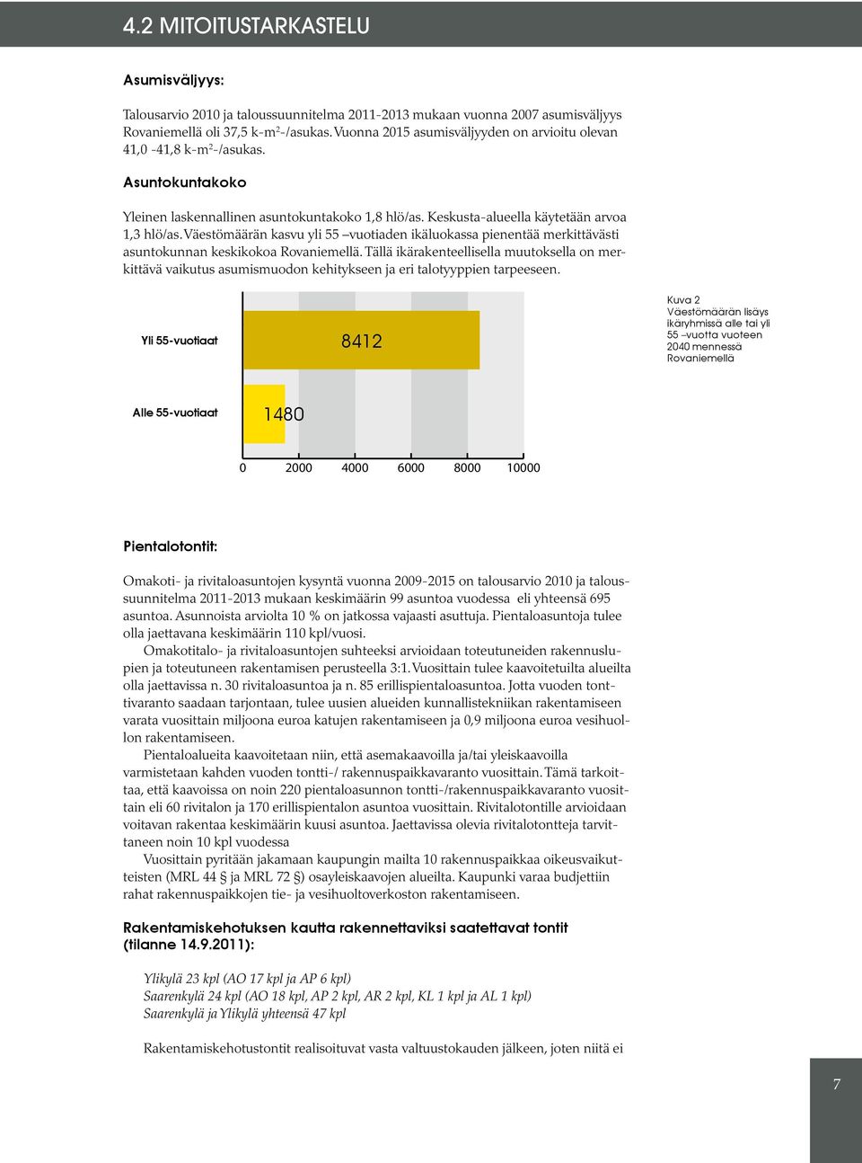 Väestömäärän kasvu yli 55 vuotiaden ikäluokassa pienentää merkittävästi asuntokunnan keskikokoa Rovaniemellä.