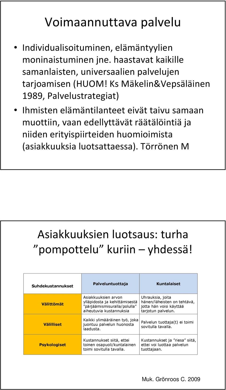 luotsattaessa). Törrönen M Asiakkuuksien luotsaus: turha pompottelu kuriin yhdessä!