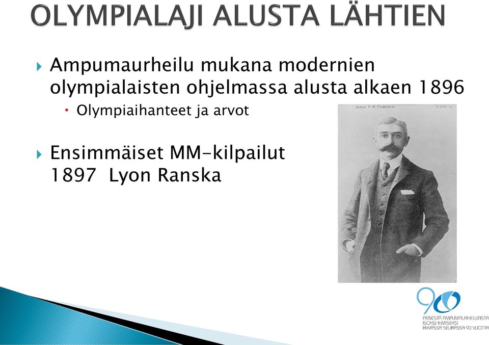 alkaen 1896 Olympiaihanteet ja