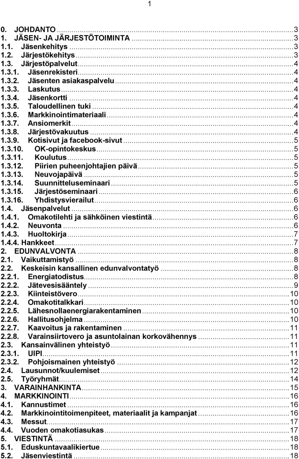 OK-opintokeskus... 5 1.3.11. Koulutus... 5 1.3.12. Piirien puheenjohtajien päivä... 5 1.3.13. Neuvojapäivä... 5 1.3.14. Suunnitteluseminaari... 5 1.3.15. Järjestöseminaari... 6 1.3.16.