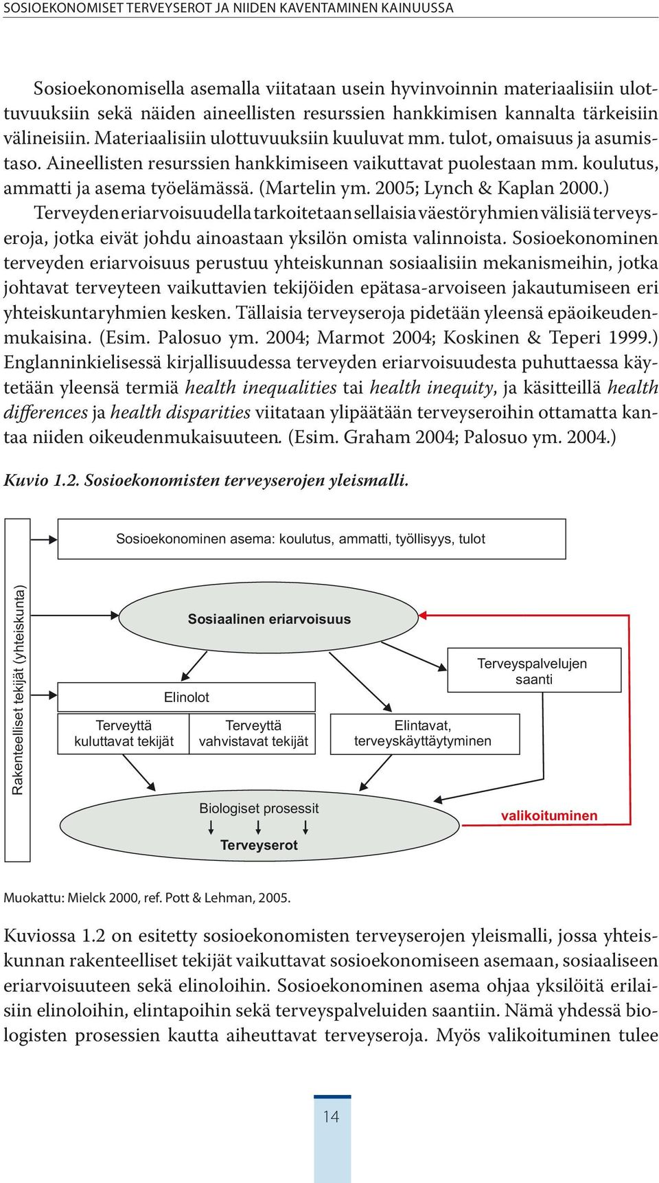 koulutus, ammatti ja asema työelämässä. (Martelin ym. 25; Lynch & Kaplan 2.