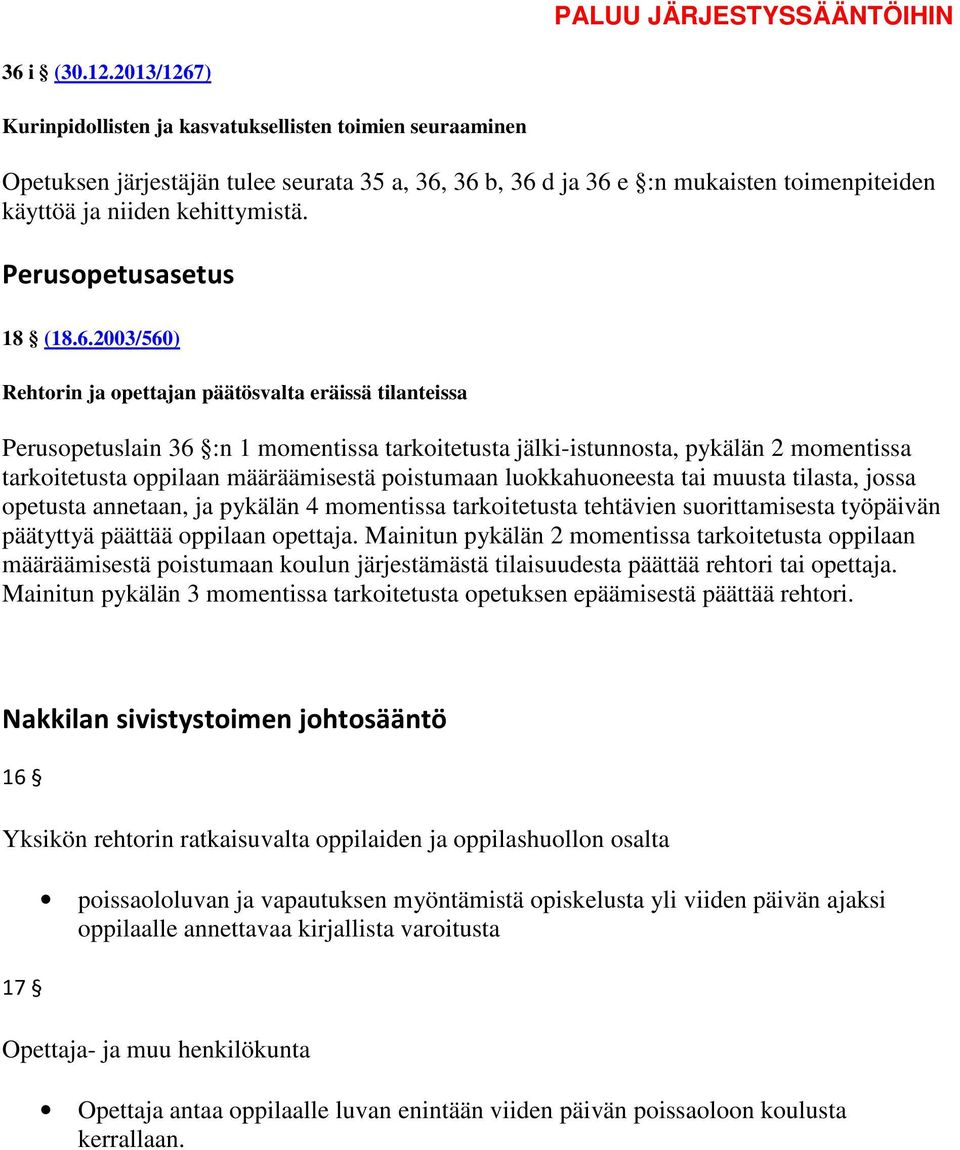 Perusopetusasetus 18 (18.6.