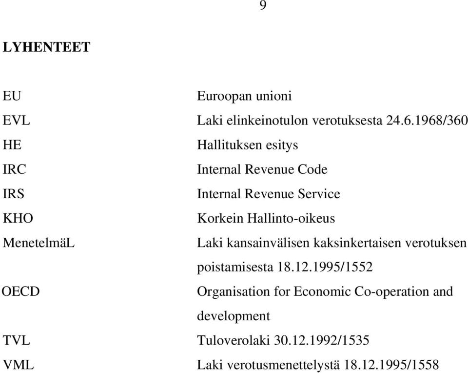Hallinto-oikeus MenetelmäL Laki kansainvälisen kaksinkertaisen verotuksen poistamisesta 18.12.