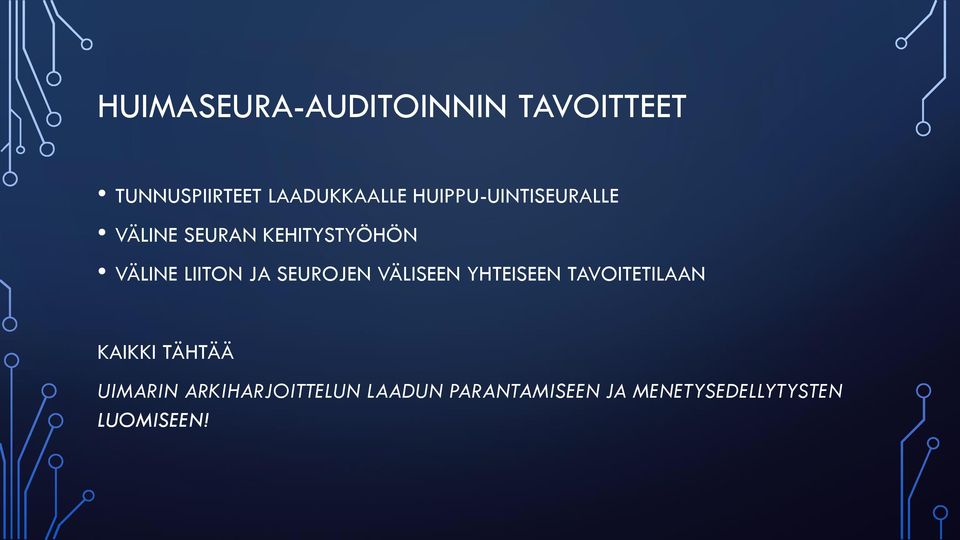 SEUROJEN VÄLISEEN YHTEISEEN TAVOITETILAAN KAIKKI TÄHTÄÄ UIMARIN