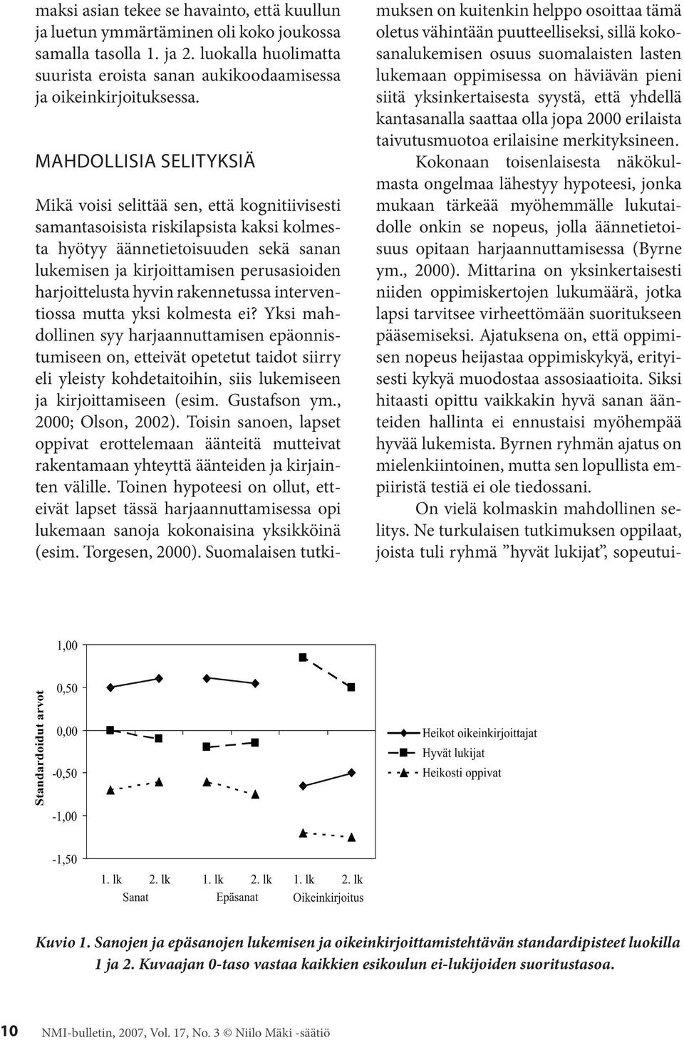 harjoittelusta hyvin rakennetussa interventiossa mutta yksi kolmesta ei?
