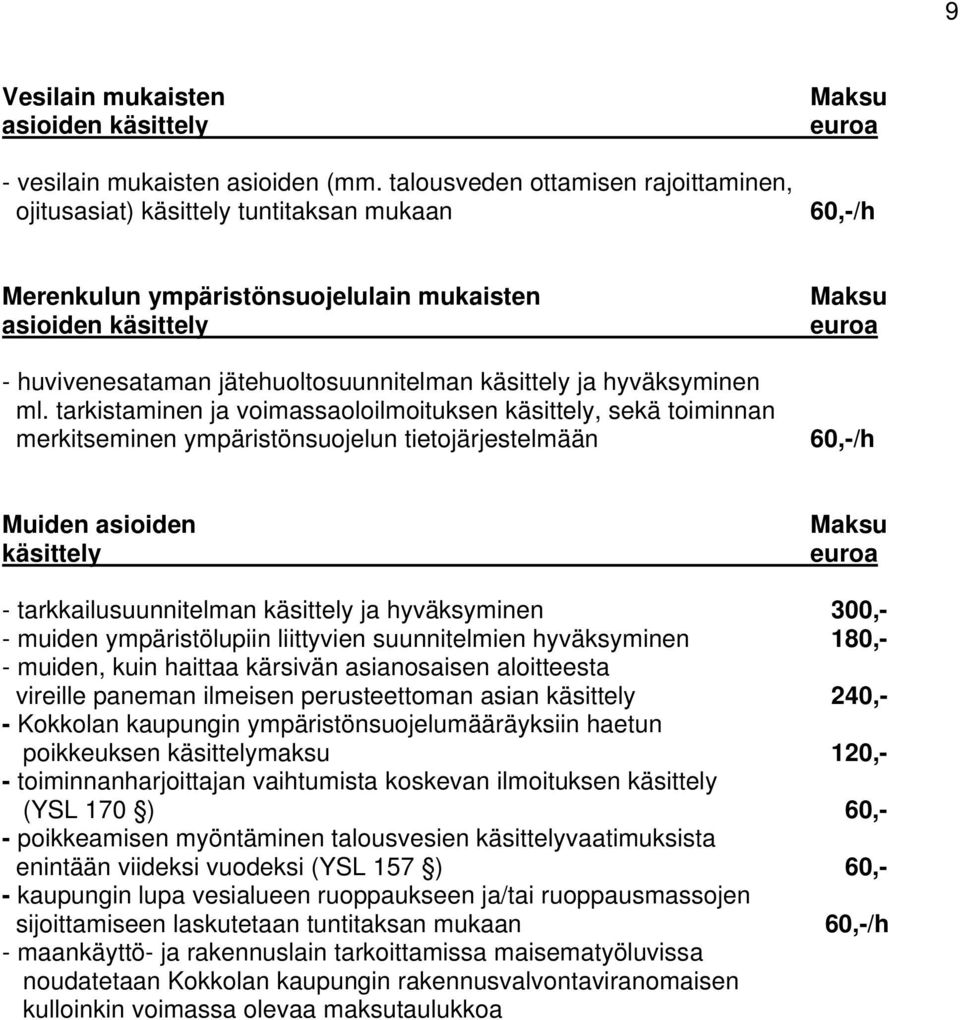 ja hyväksyminen ml.