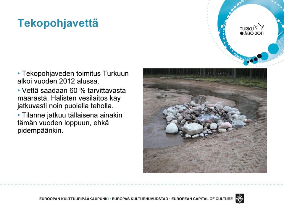Vettä saadaan 60 % tarvittavasta määrästä, Halisten