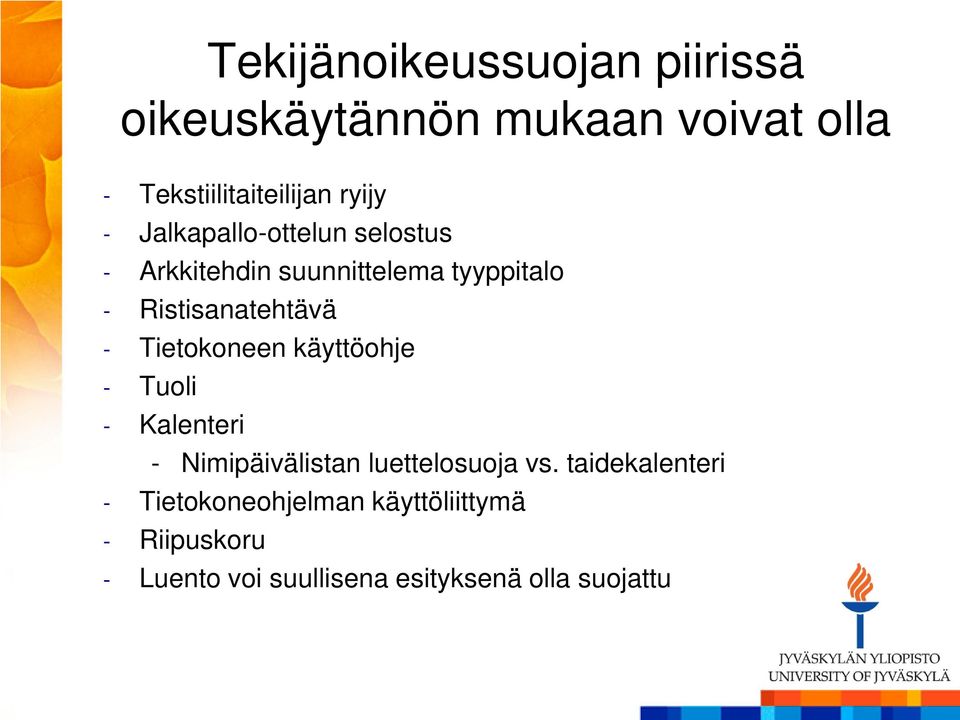 Tietokoneen käyttöohje - Tuoli - Kalenteri - Nimipäivälistan luettelosuoja vs.