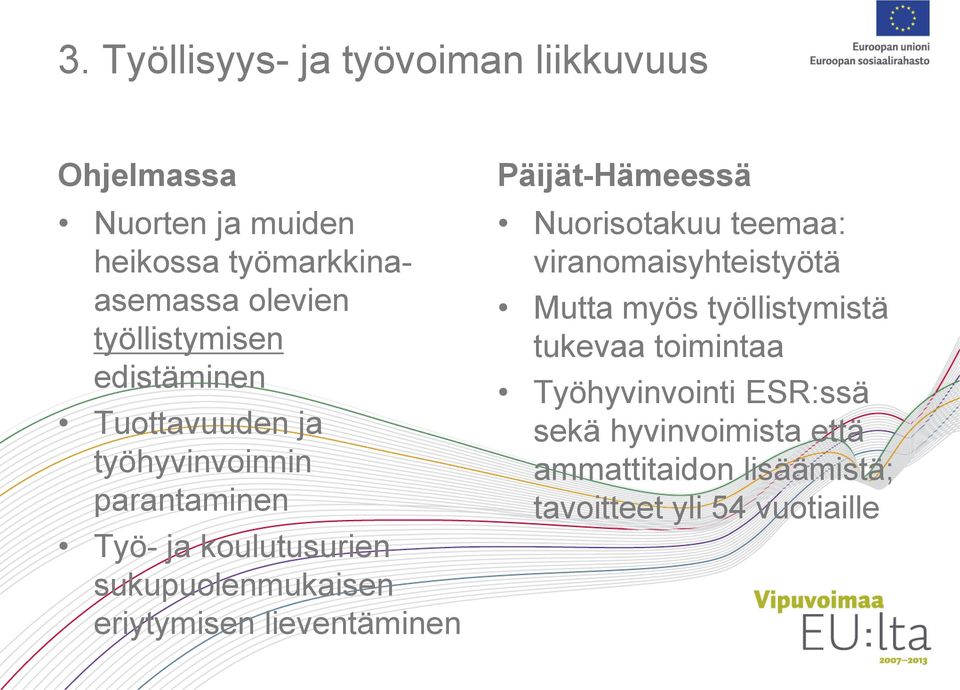 sukupuolenmukaisen eriytymisen lieventäminen Päijät-Hämeessä Nuorisotakuu teemaa: viranomaisyhteistyötä Mutta