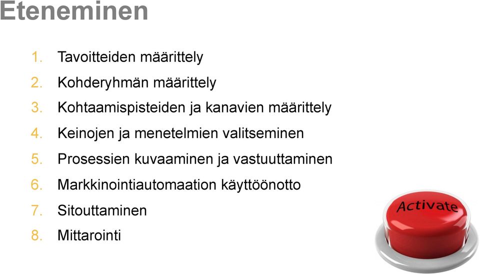 Keinojen ja menetelmien valitseminen 5.