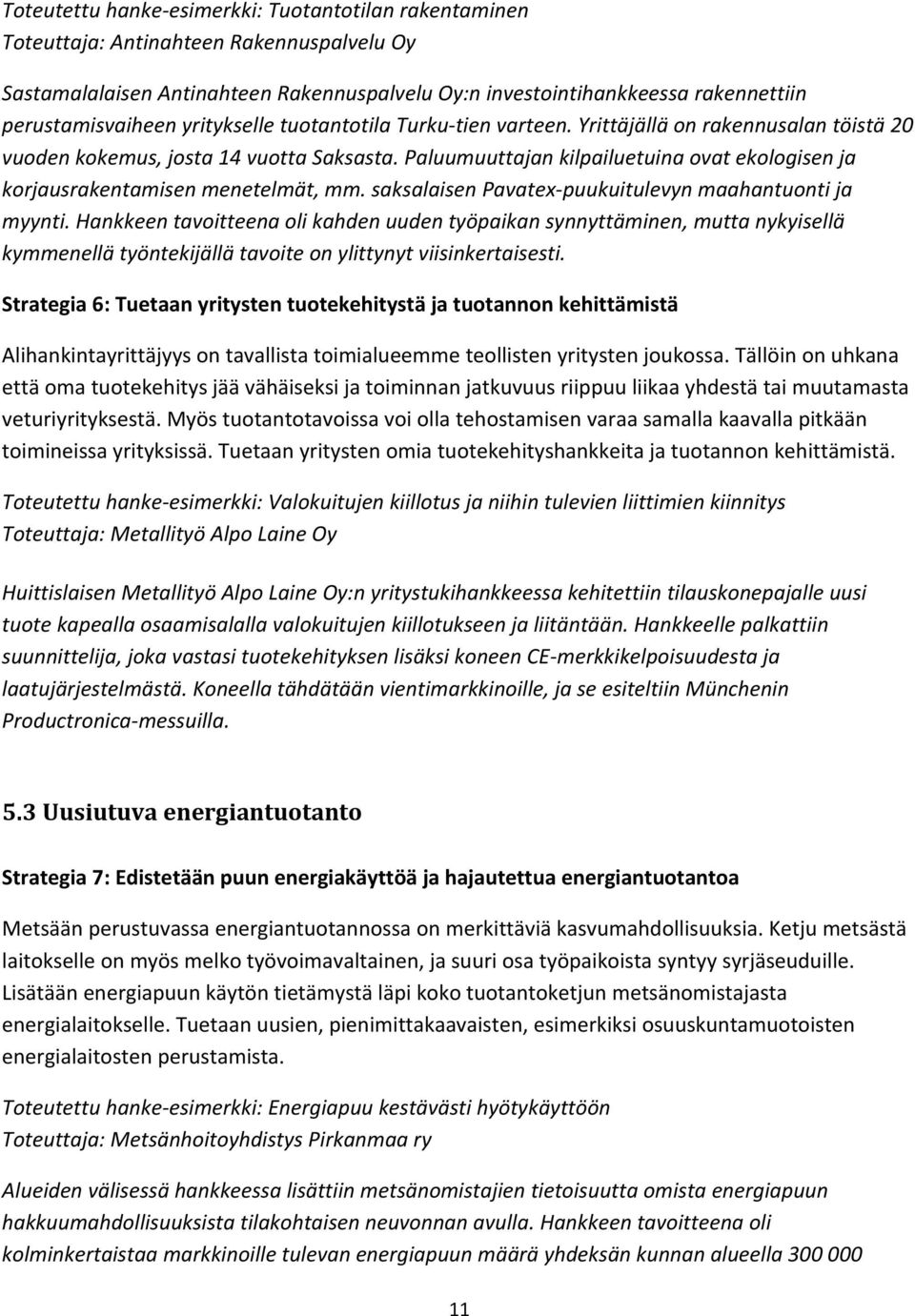 Paluumuuttajan kilpailuetuina ovat ekologisen ja korjausrakentamisen menetelmät, mm. saksalaisen Pavatex puukuitulevyn maahantuonti ja myynti.