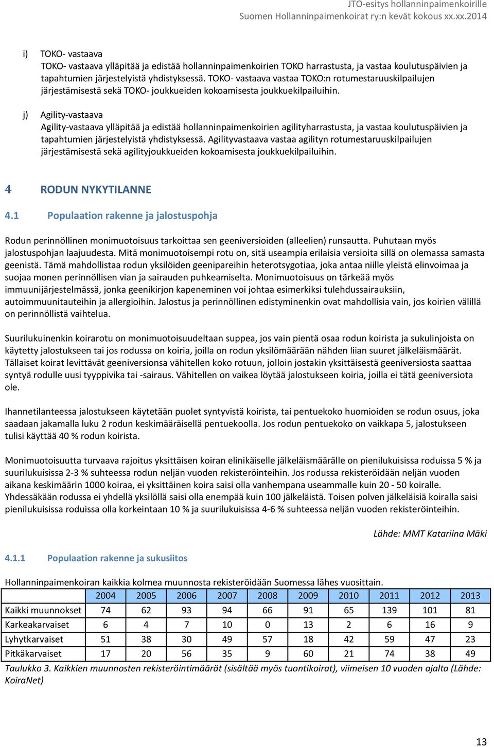 j) Agility-vastaava Agility-vastaava ylläpitää ja edistää hollanninpaimenkoirien agilityharrastusta, ja vastaa koulutuspäivien ja tapahtumien järjestelyistä yhdistyksessä.