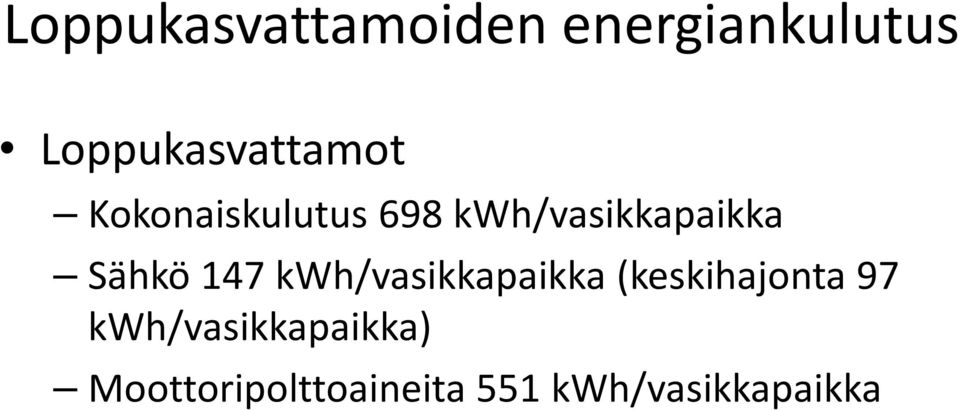 kwh/vasikkapaikka Sähkö 147 kwh/vasikkapaikka