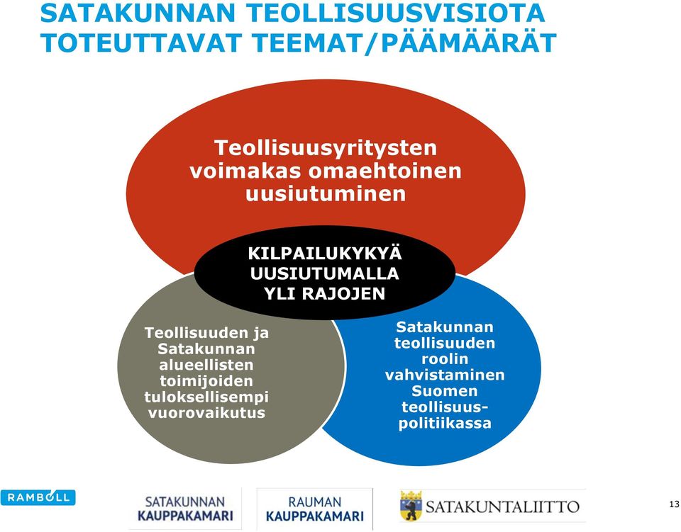 Teollisuuden ja Satakunnan alueellisten toimijoiden tuloksellisempi