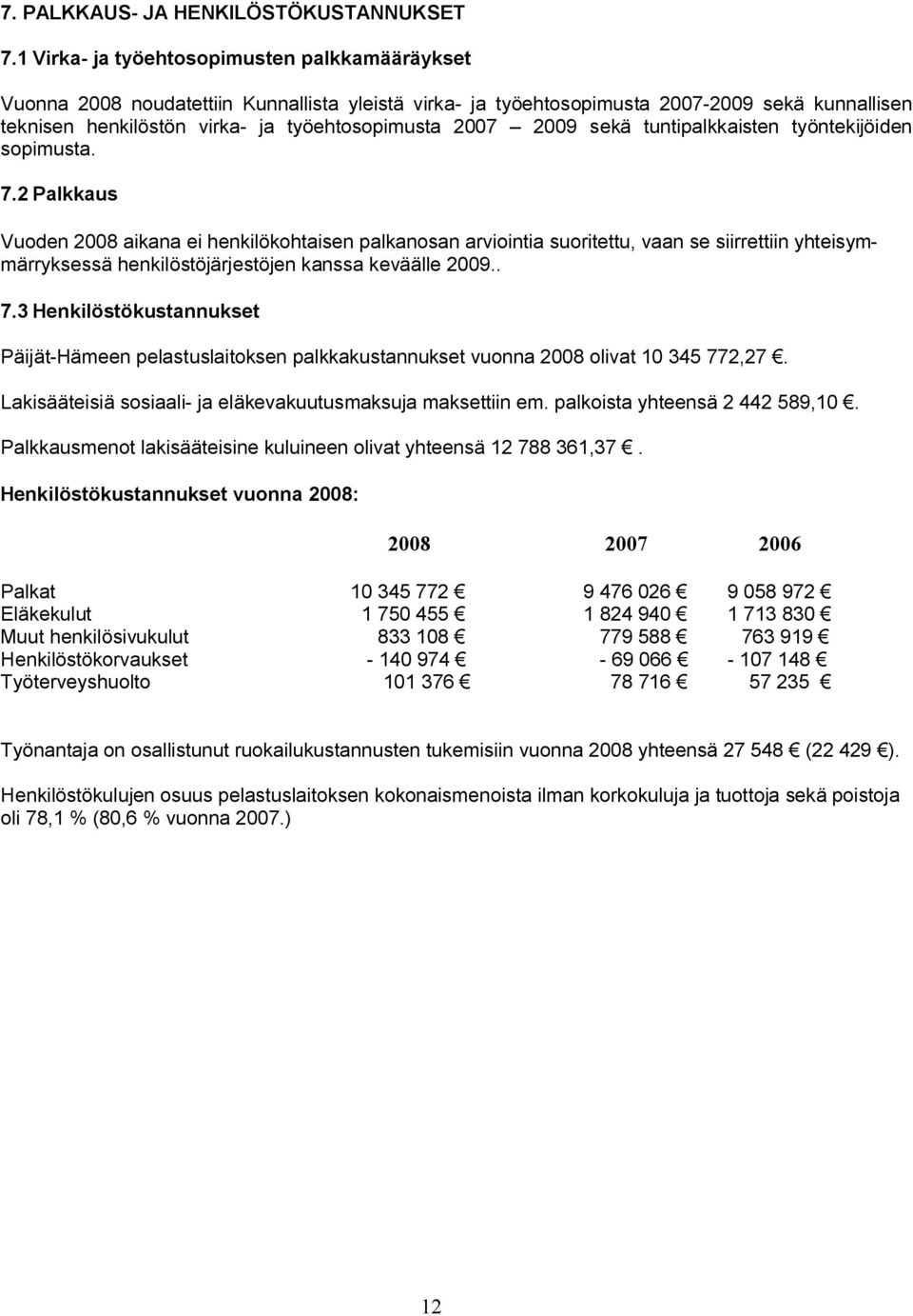 2009 sekä tuntipalkkaisten työntekijöiden sopimusta. 7.