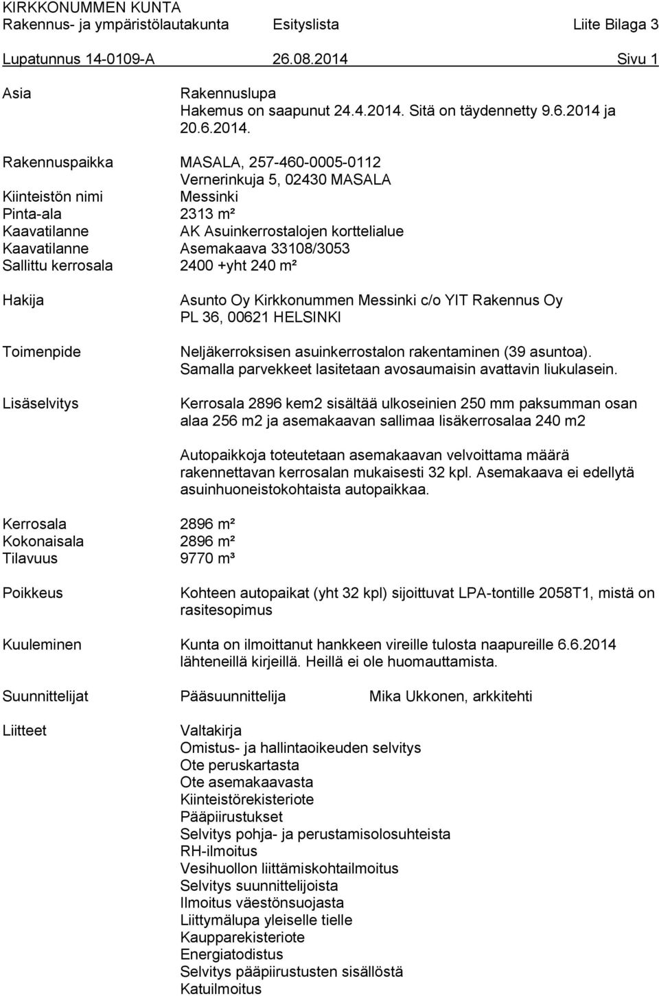 Sitä on täydennetty 9.6.2014 