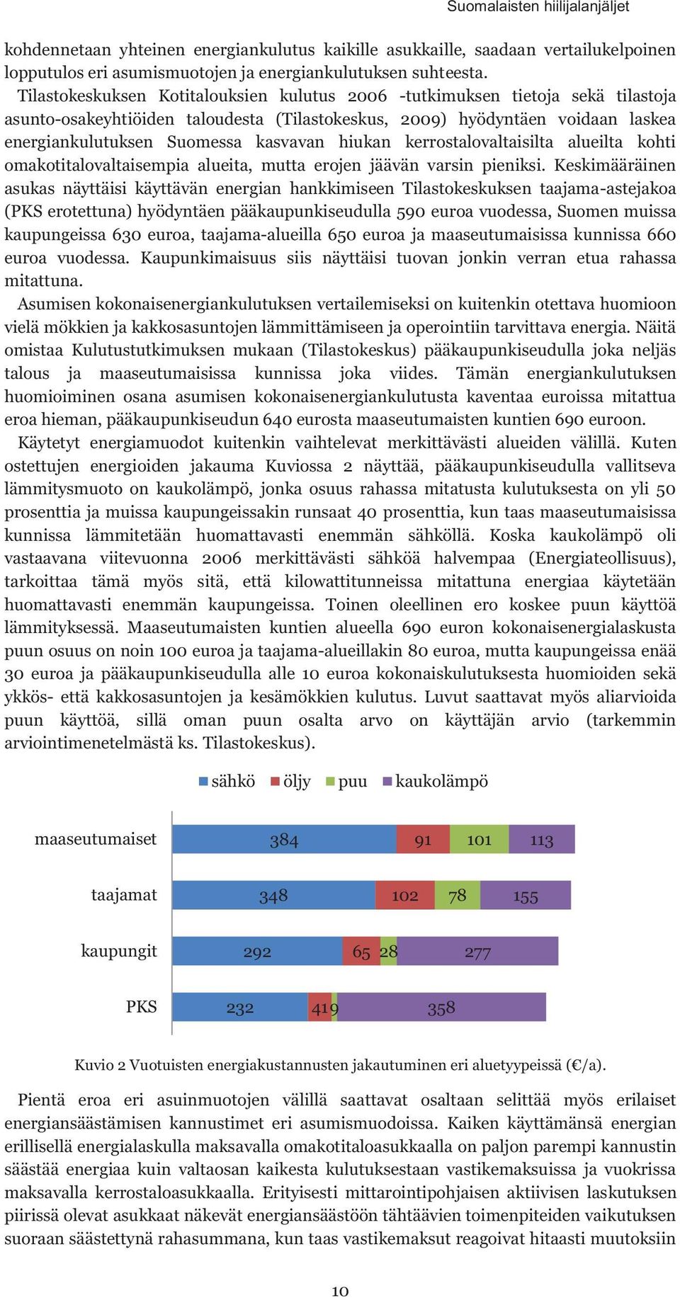 hiukan kerrostalovaltaisilta alueilta kohti omakotitalovaltaisempia alueita, mutta erojen jäävän varsin pieniksi.