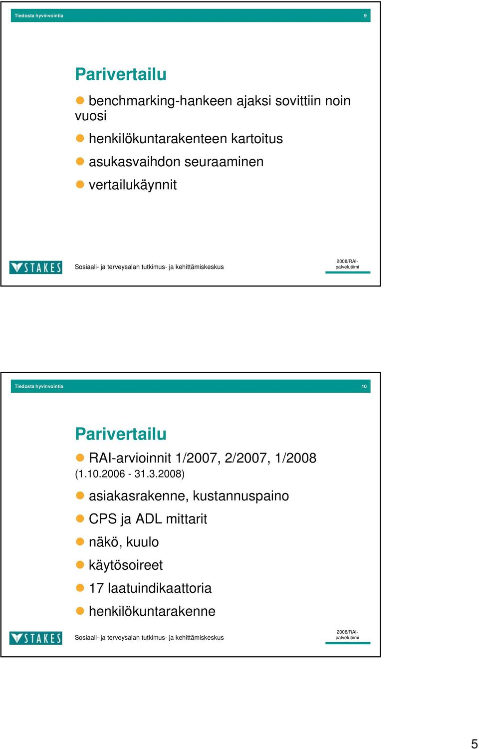 hyvinvointia 1 RAI-arvioinnit 1/, 2/, 1/8 (1.1.6-31