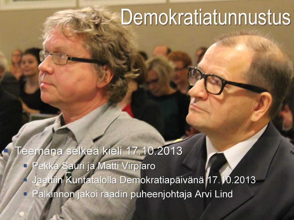 Kuntatalolla Demokratiapäivänä 17.10.