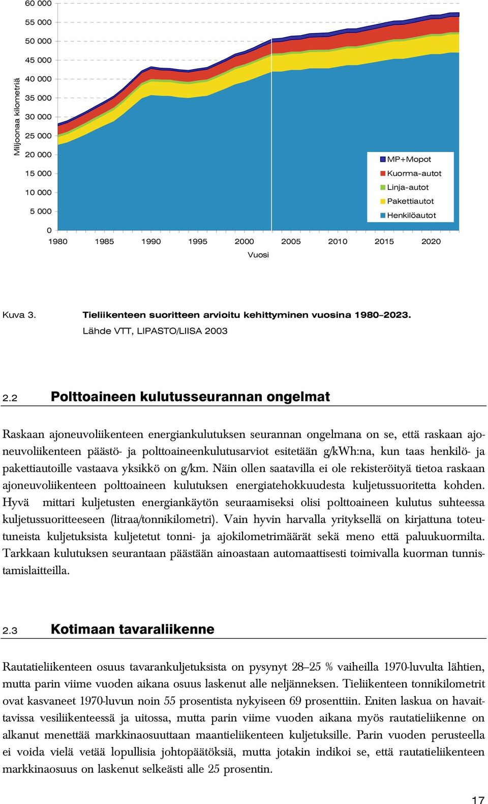 2 Polttoaineen kulutusseurannan ongelmat Raskaan ajoneuvoliikenteen energiankulutuksen seurannan ongelmana on se, että raskaan ajoneuvoliikenteen päästö- ja polttoaineenkulutusarviot esitetään