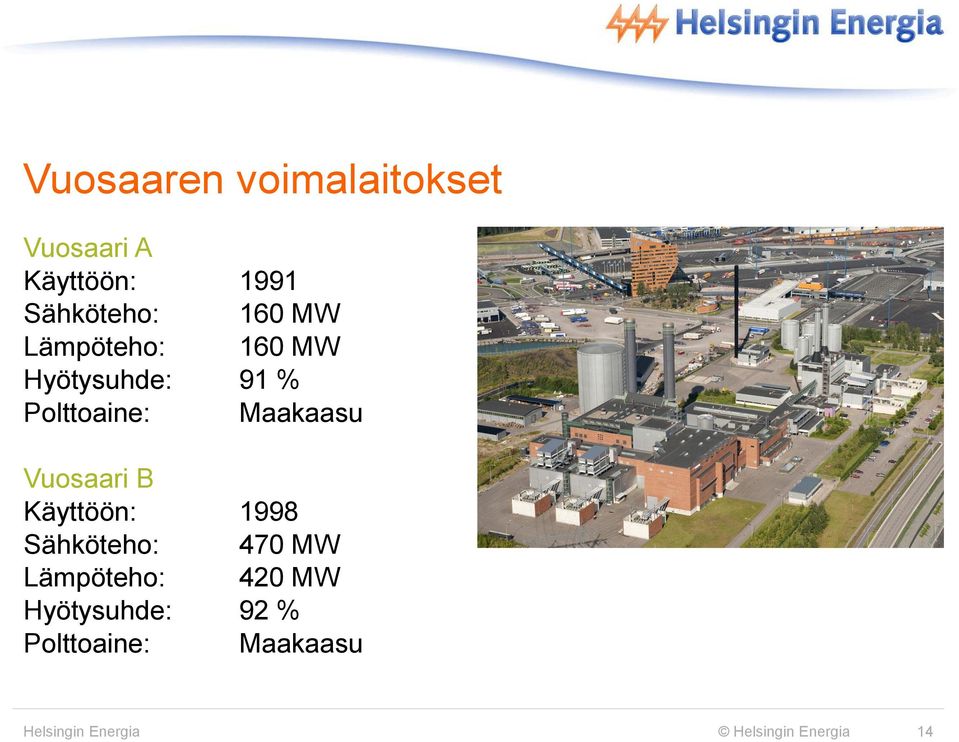 Vuosaari B Käyttöön: 1998 Sähköteho: 470 MW Lämpöteho: 420 MW