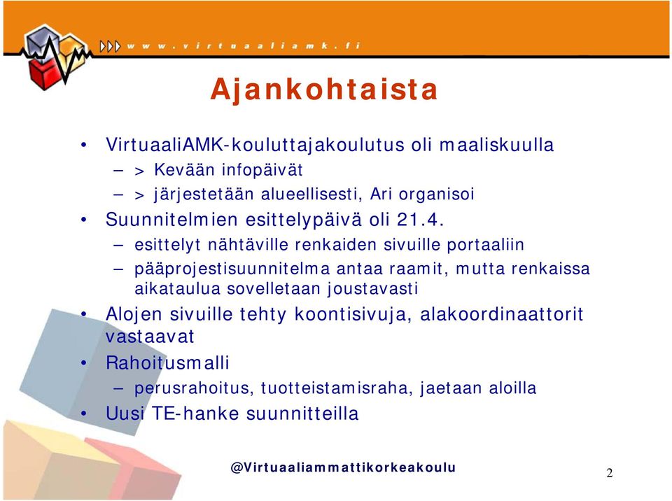 esittelyt nähtäville renkaiden sivuille portaaliin pääprojestisuunnitelma antaa raamit, mutta renkaissa aikataulua
