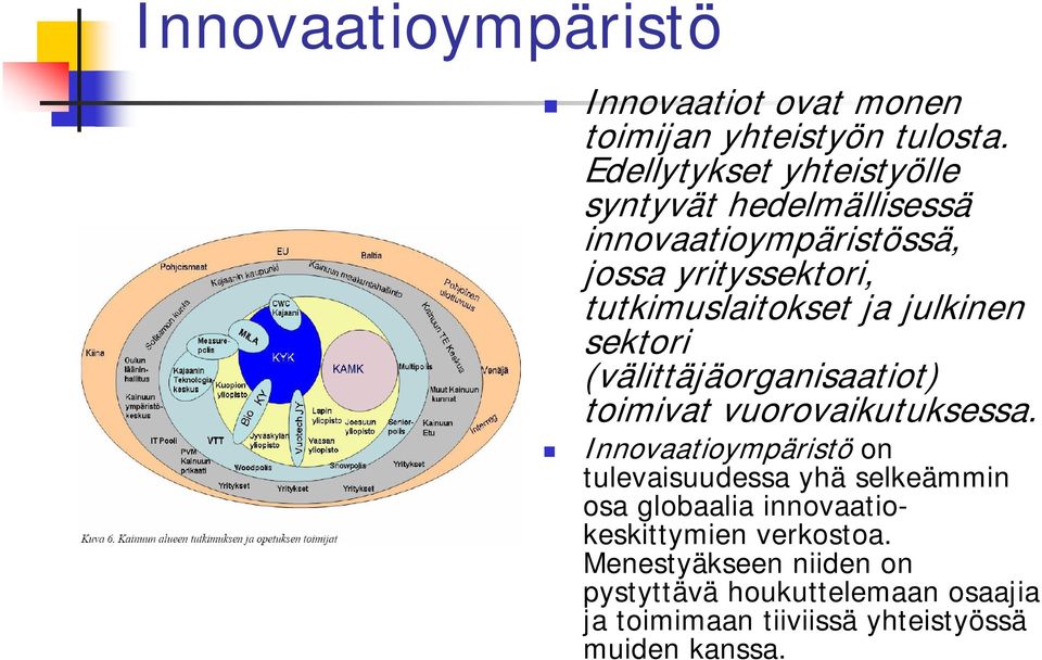 julkinen sektori (välittäjäorganisaatiot) toimivat vuorovaikutuksessa.