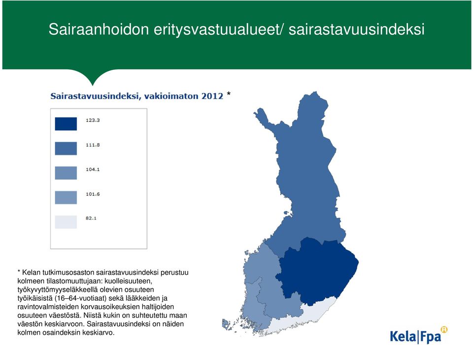 (16 64-vuotiaat) sekä lääkkeiden ja ravintovalmisteiden korvausoikeuksien haltijoiden osuuteen väestöstä.