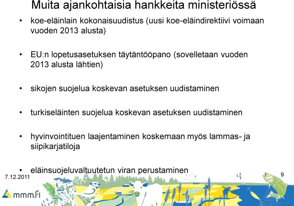 sikojen suojelua koskevan asetuksen uudistaminen turkiseläinten suojelua koskevan asetuksen uudistaminen