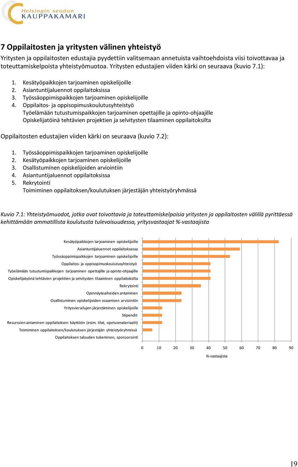 Oppilaitos- ja oppisopimuskoulutusyhteistyö Työelämään tutustumispaikkojen tarjoaminen opettajille ja opinto-ohjaajille Opiskelijatöinä tehtävien projektien ja selvitysten tilaaminen oppilaitoksilta