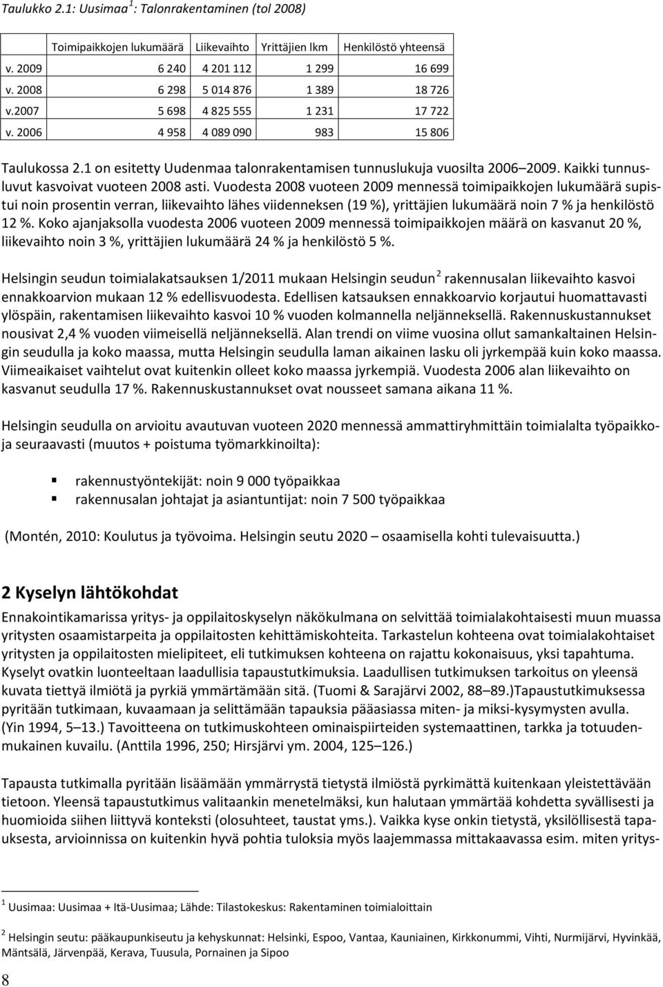 Kaikki tunnusluvut kasvoivat vuoteen 2008 asti.