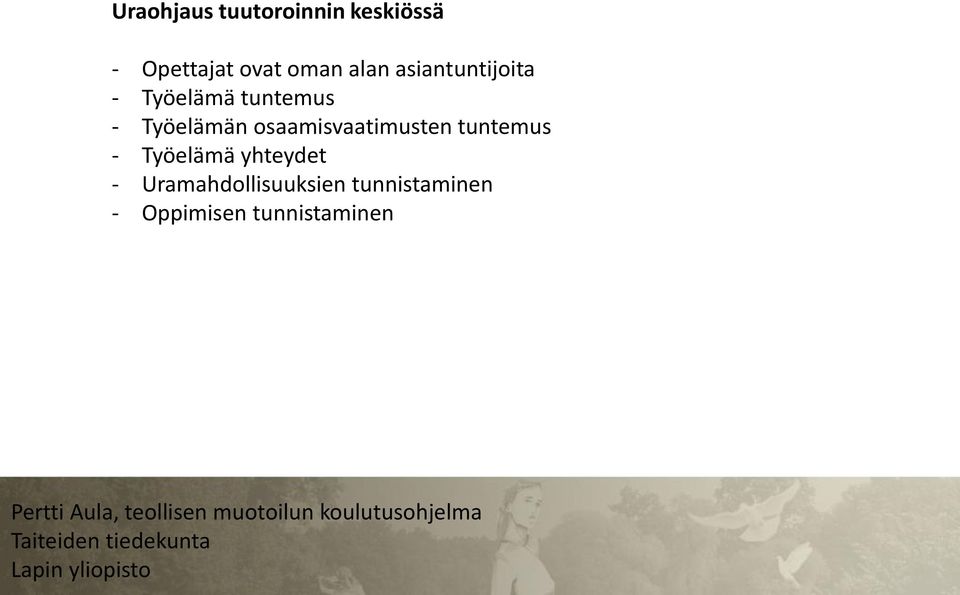 osaamisvaatimusten tuntemus - Työelämä yhteydet -