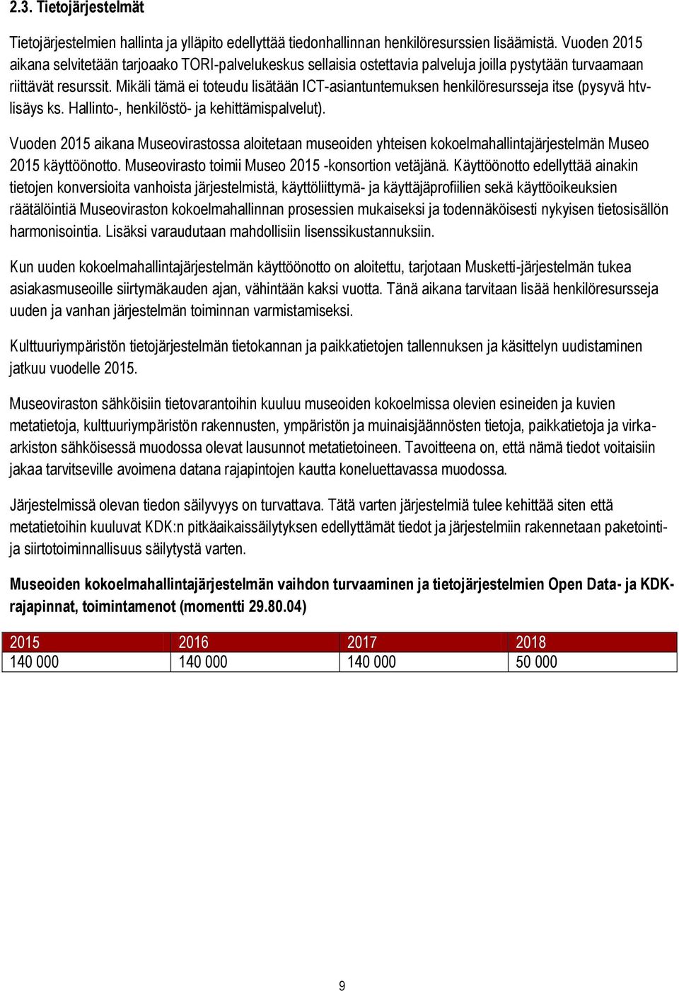 Mikäli tämä ei toteudu lisätään ICT-asiantuntemuksen henkilöresursseja itse (pysyvä htvlisäys ks. Hallinto-, henkilöstö- ja kehittämispalvelut).