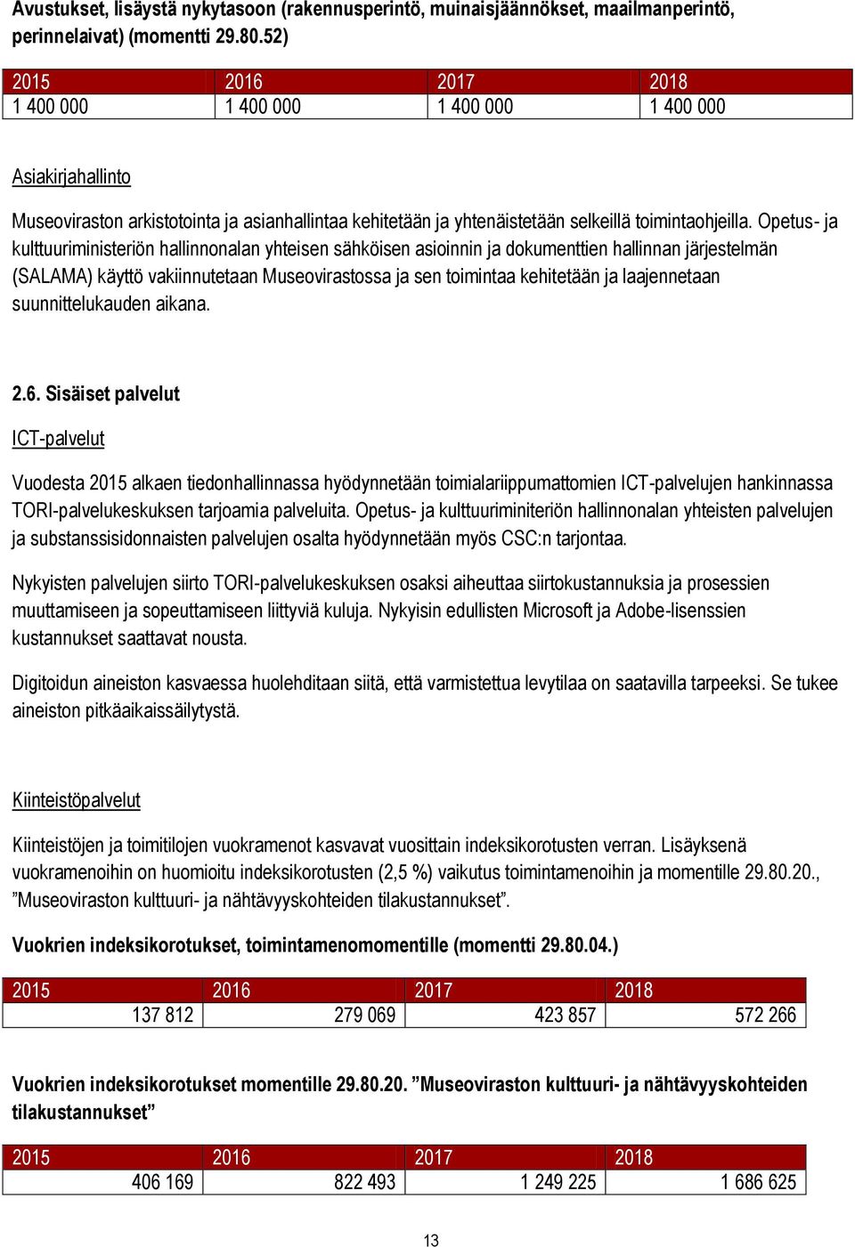 Opetus- ja kulttuuriministeriön hallinnonalan yhteisen sähköisen asioinnin ja dokumenttien hallinnan järjestelmän (SALAMA) käyttö vakiinnutetaan Museovirastossa ja sen toimintaa kehitetään ja