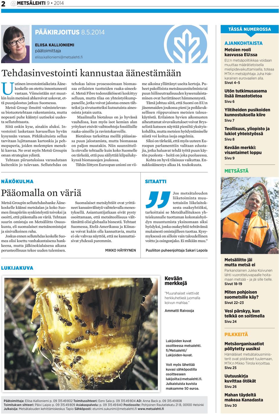 Viimeistään nyt muutkin kuin metsissä ahkeroivat uskovat, että puunjalostus jatkuu Suomessa.