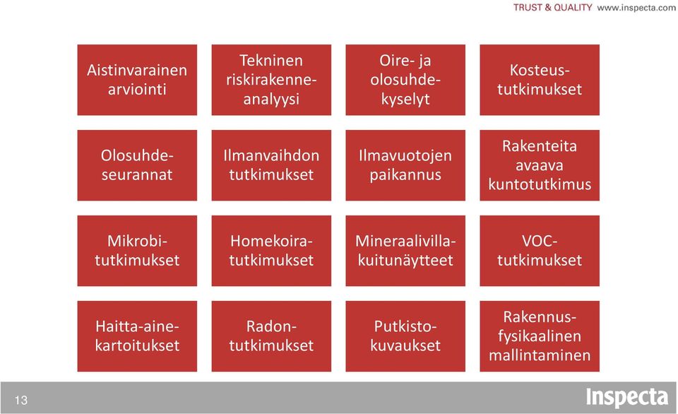 Rakenteita avaava kuntotutkimus Mikrobitutkimukset Homekoiratutkimukset