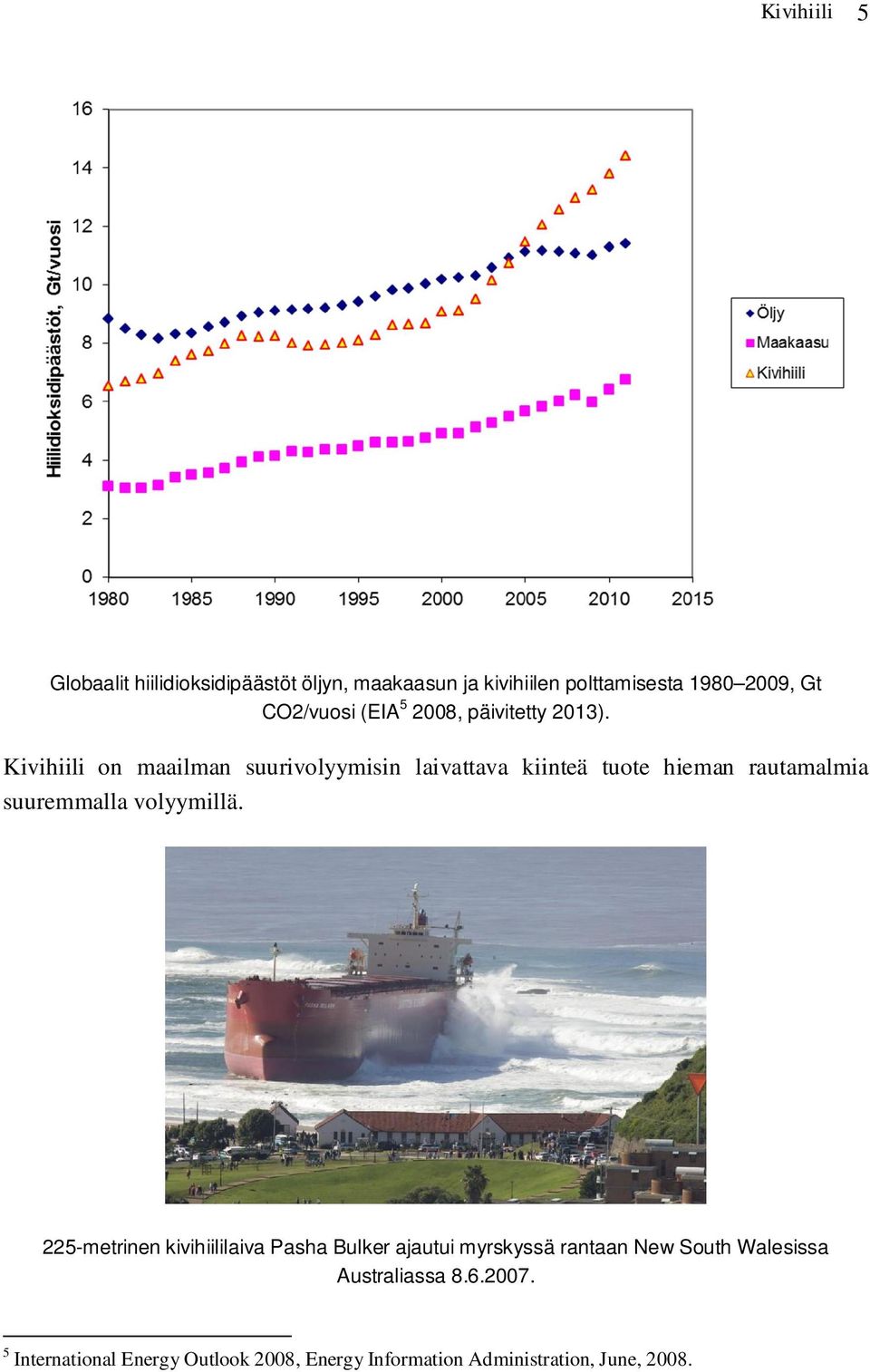 Kivihiili on maailman suurivolyymisin laivattava kiinteä tuote hieman rautamalmia suuremmalla volyymillä.