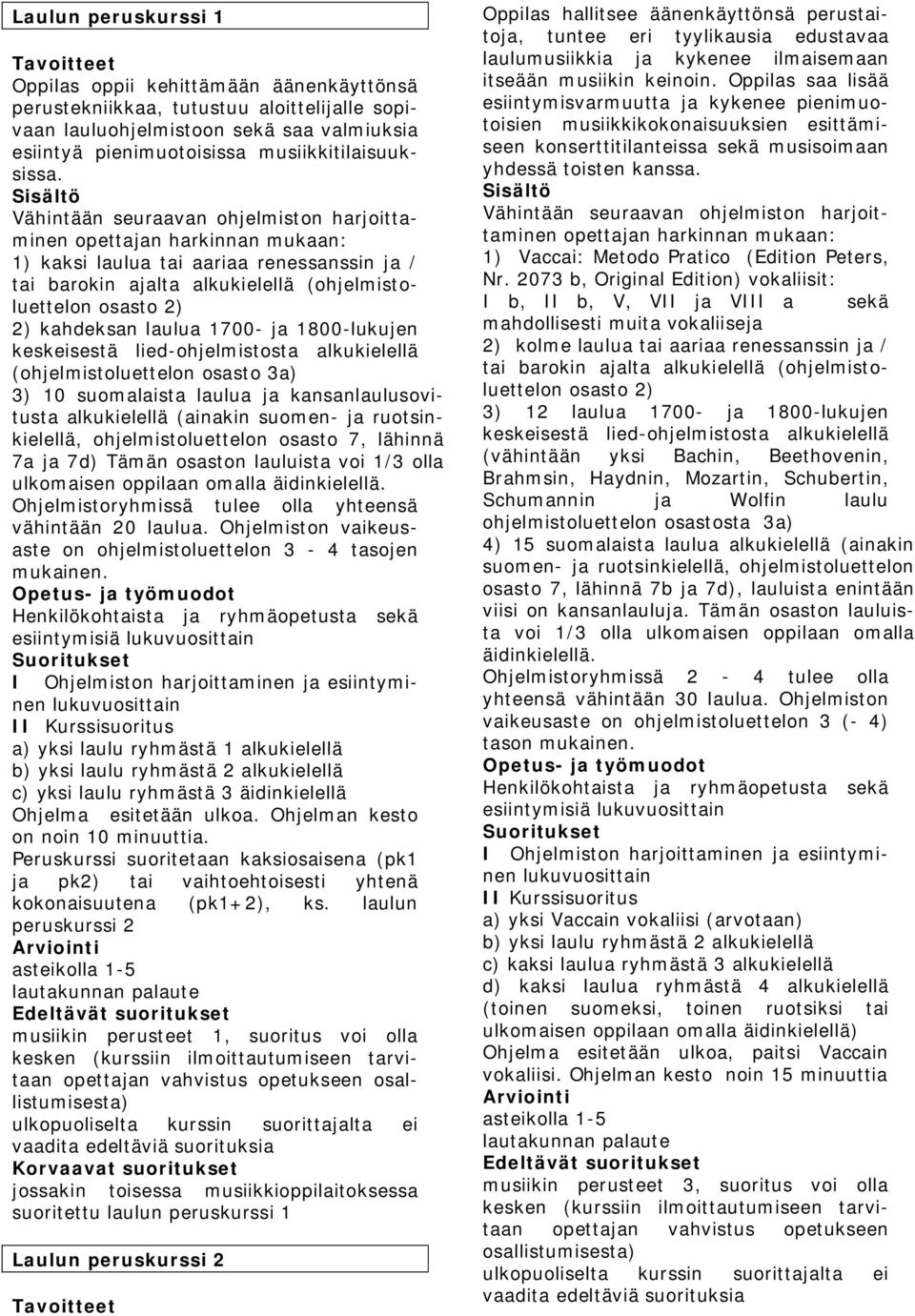 laulua 1700- ja 1800-lukujen keskeisestä lied-ohjelmistosta alkukielellä (ohjelmistoluettelon osasto 3a) 3) 10 suomalaista laulua ja kansanlaulusovitusta alkukielellä (ainakin suomen- ja