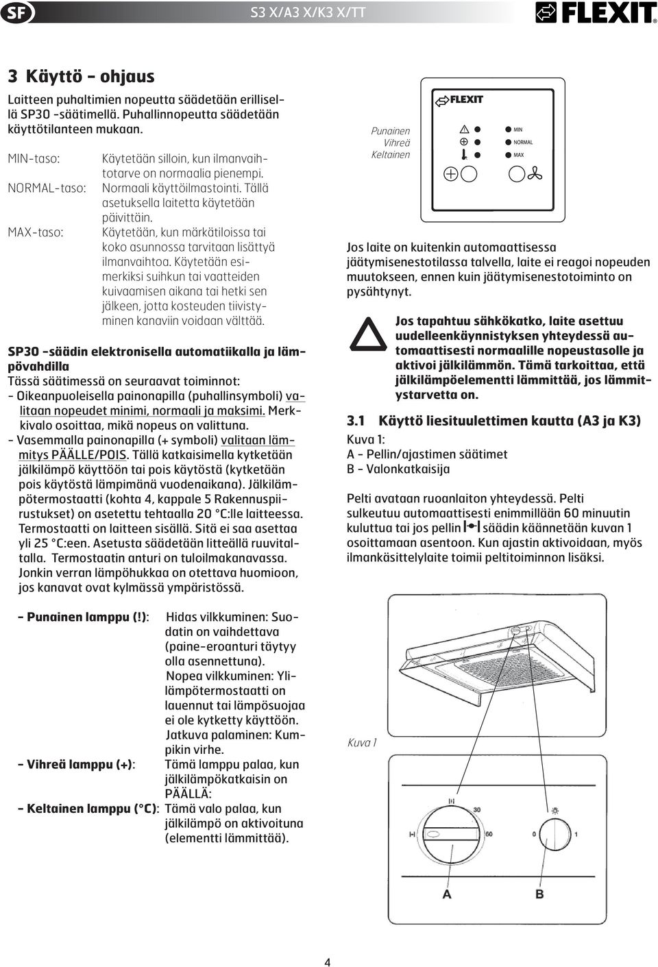 Käytetään, kun märkätiloissa tai koko asunnossa tarvitaan lisättyä ilmanvaihtoa.