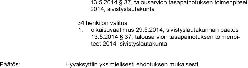 2014, sivistyslautakunnan päätös 13.5.