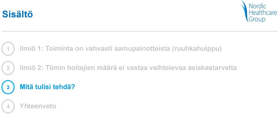 Tiimin hoitajien määrä ei vastaa vaihtelevaa