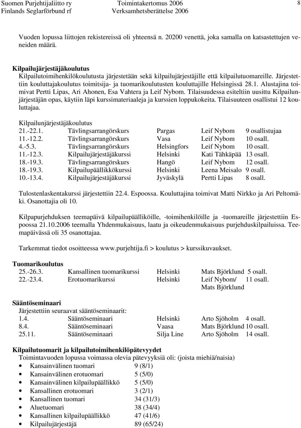 Järjestettiin kouluttajakoulutus toimitsija- ja tuomarikoulutusten kouluttajille Helsingissä 28.1. Alustajina toimivat Pertti Lipas, Ari Ahonen, Esa Vahtera ja Leif Nybom.