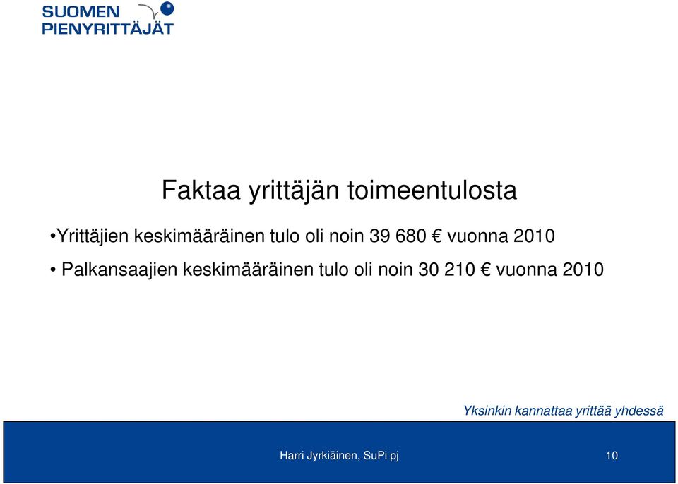 2010 Palkansaajien keskimääräinen tulo oli