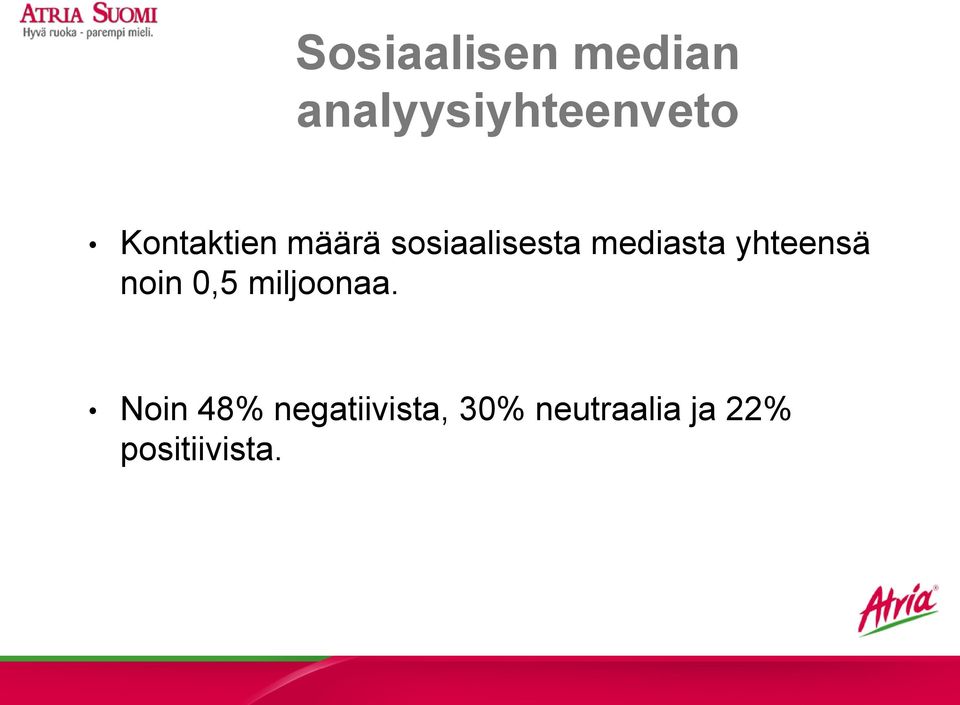 yhteensä noin 0,5 miljoonaa.