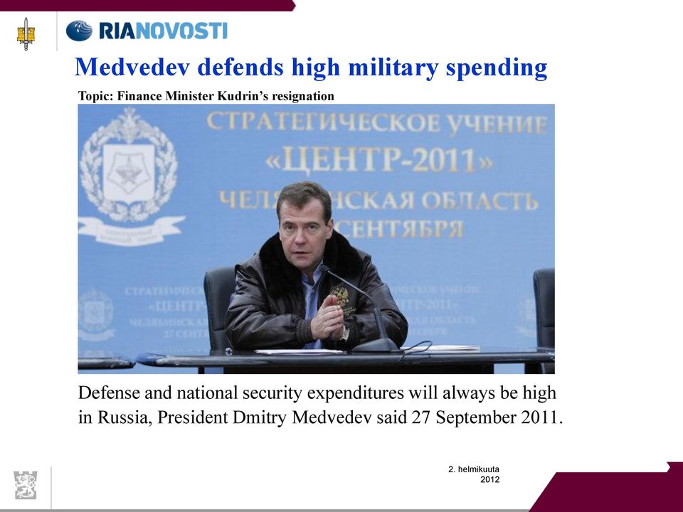 national security expenditures will always be high