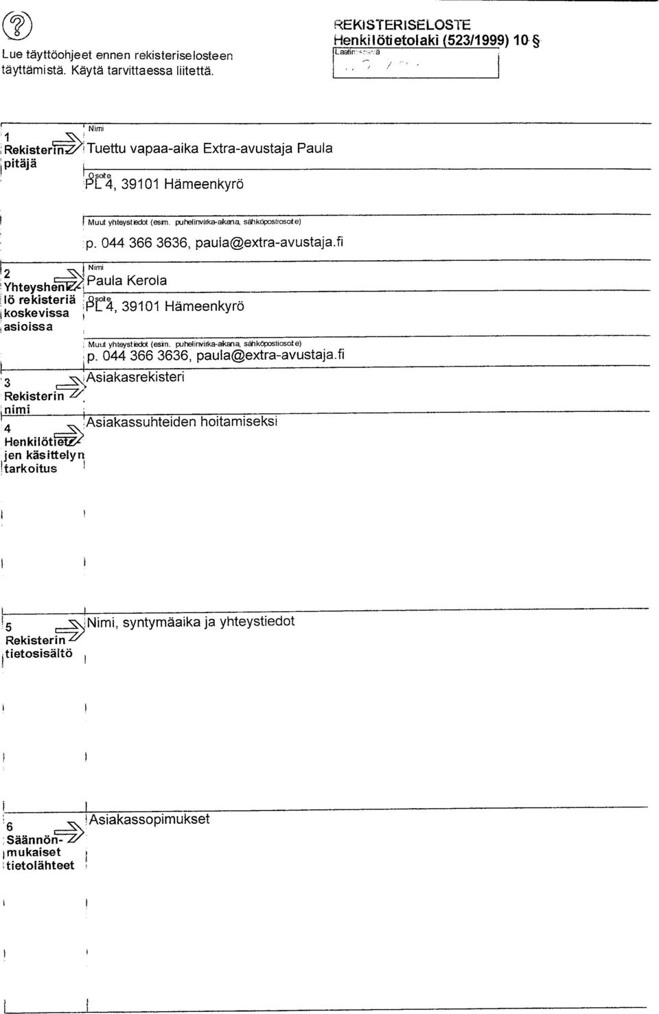 Muut yhteystedot (esrn. puhelinvirka -akana sähköpostiosode) p. 044 366 3636, pauia@extra-avustaja.fi Nimi Paula Kerola 39101 Hämeenkyrö Muut yhteystedot (esin.