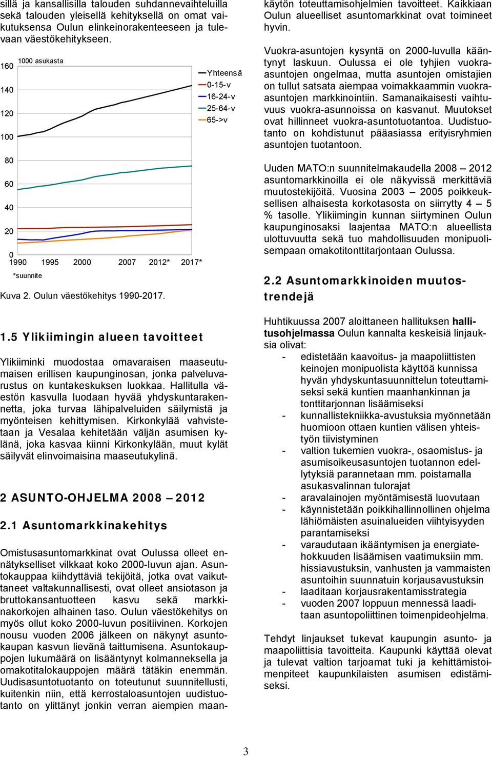 Oulun väestökehitys 1990-2017. Omistusasuntomarkkinat ovat Oulussa olleet ennätykselliset vilkkaat koko 2000-luvun ajan.