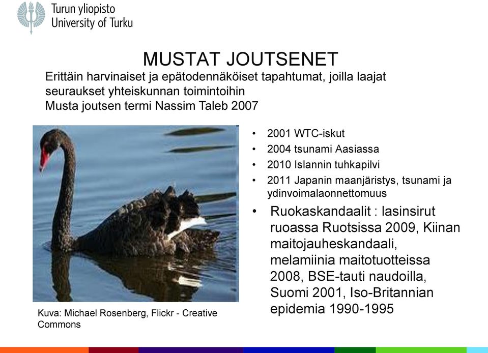 Islannin tuhkapilvi 2011 Japanin maanjäristys, tsunami ja ydinvoimalaonnettomuus Ruokaskandaalit : lasinsirut ruoassa Ruotsissa